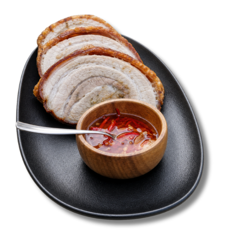 Pork belly philippin servi avec sauce